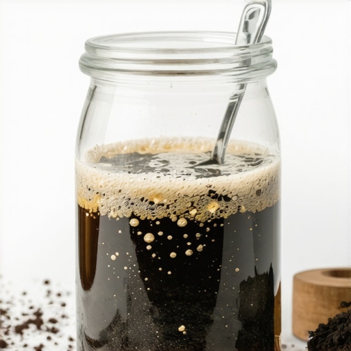 Testiranje kiselosti zemljišta sirćetom u staklenoj tegli sa vidljivom penom.