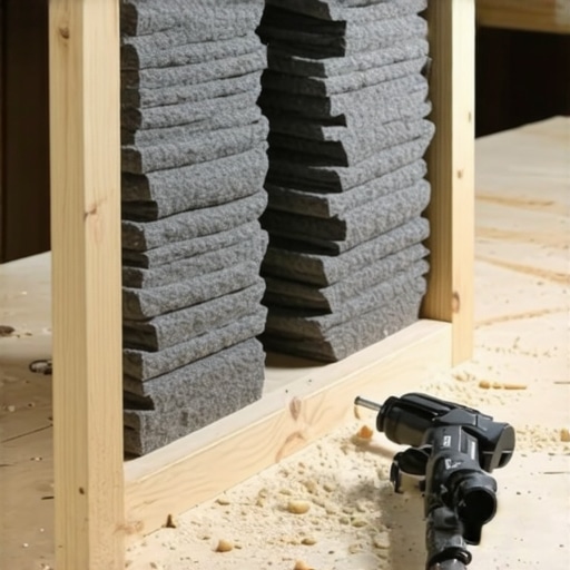 Detaljan prikaz sklapanja zvučnog panela od drveta i peškira