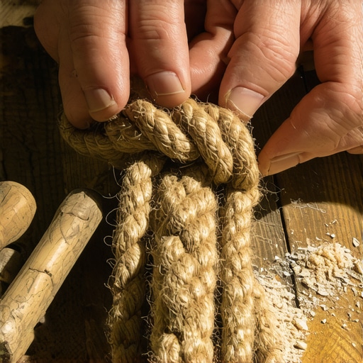 Izrada DIY igračke od kanapa u radionici Čvor majmunova pesnica na debelom kanapu za pse