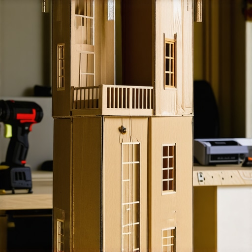 Detaljno izrađena kućica za lutke od kartonskih kutija u kućnoj radionici