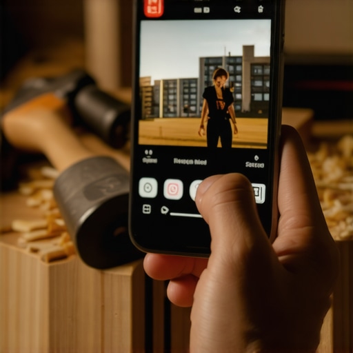 Majstorsko kreiranje viralne Instagram objave Detaljan prikaz ruke koja edituje Instagram objavu na pametnom telefonu u zanatskom okruženju.