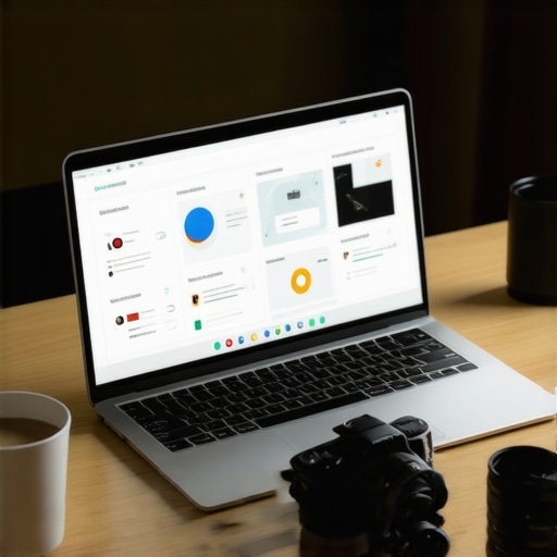 Digitalni radni prostor sa laptopom i kamerom