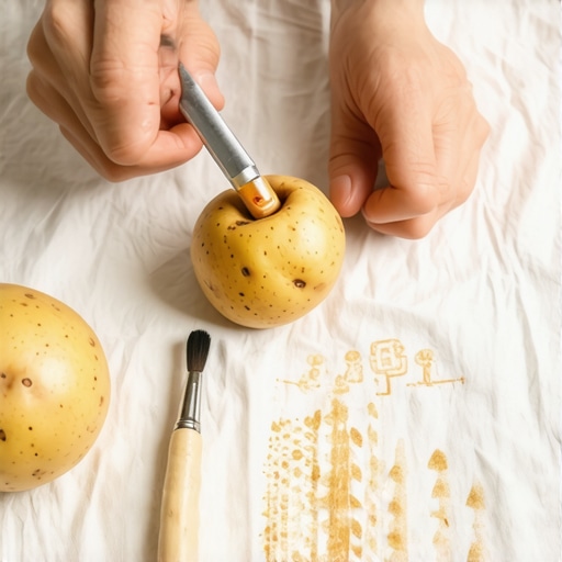 Napravite pečat od krompira za štampanje tkanine