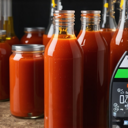 Flaše sa paradajzom na radnom stolu sa termometrom