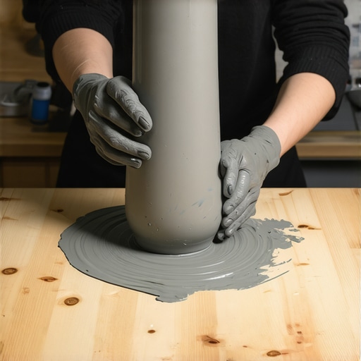 Ruke zanatlije koje oblikuju unikatnu vazu od vazdušne gline na drvenom stolu