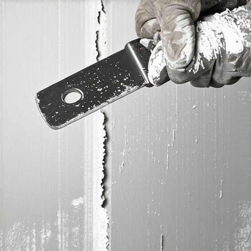 Majstorske ruke popravljaju pukotinu na zidu pomoću špahtle i gipsa