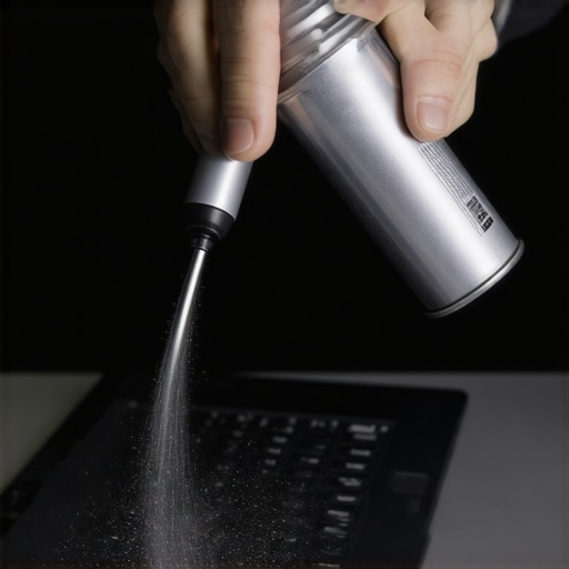 Čišćenje tastature laptopa vazduhom pod uglom od 45 stepeni