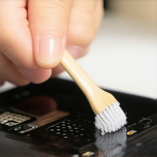 Čišćenje otvora zvučnika na pametnom telefonu četkicom i čačkalicom