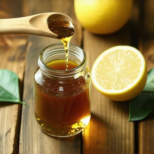 Priprema domaćeg sirupa od lovora Domaći sirup od lovora u staklenoj tegli na drvenom stolu sa svežim listovima lovora.