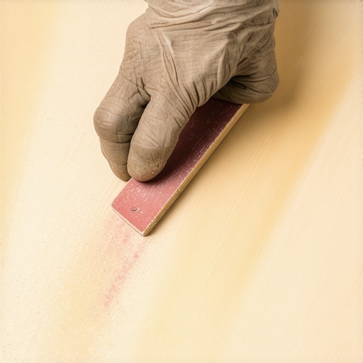 Šmirglanje drveta granulacijom 220 pre slikanja