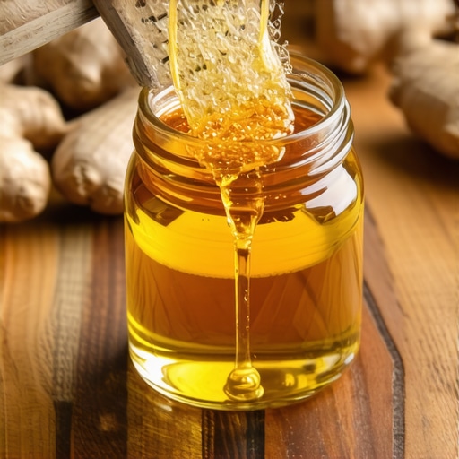 Priprema leka od đumbira i meda Svež đumbir i prirodni med u staklenoj tegli