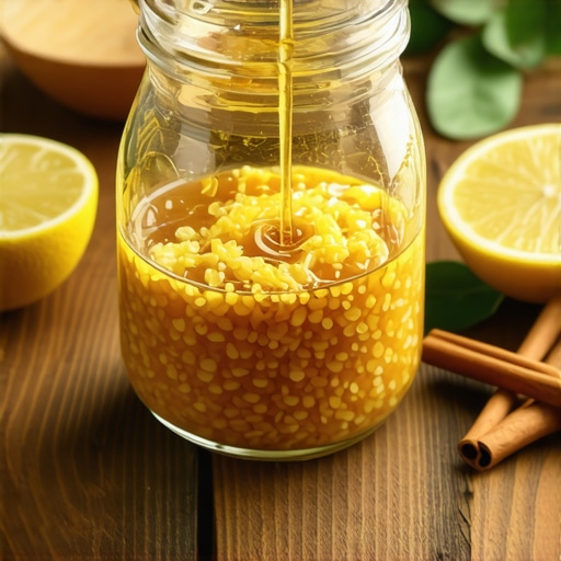 Svež rendani đumbir u tegli sa medom i limunom