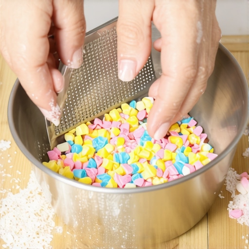 Rendanje komadića sapuna u metalnu posudu za pravljenje tečnog sapuna