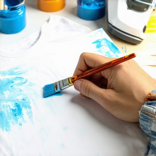 Proces nanošenja tekstilne boje na pamuk Oslikavanje pamučne majice bojama za tekstil uz korišćenje kartonske podloge