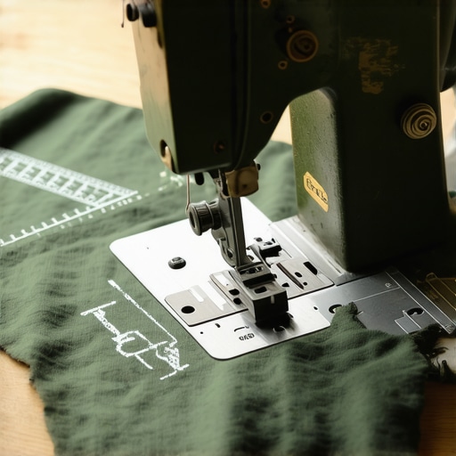 Šivenje debelog platna na staroj mašini za izradu joga torbe