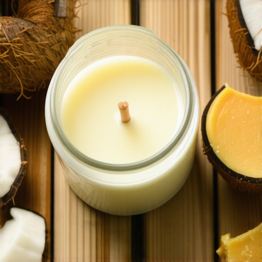 Masažna sveća od kokosovog ulja i pčelinjeg voska u staklenoj tegli