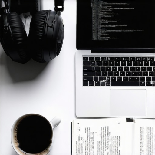 Profesionalna AI konsultantska radionica Digitalni radni sto sa laptopom, kodom i kafom koji simbolizuje AI konsalting