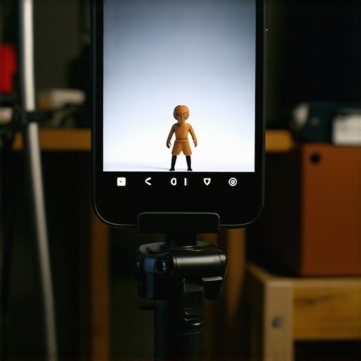 Mobilni telefon na stativu snima stop-motion animaciju