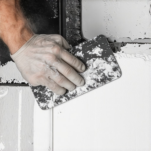 Nanošenje gleta preko mrežice na gipsani zid pomoću široke špahtle