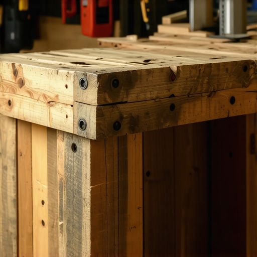 Gotov drveni radni sto napravljen od recikliranih paleta u majstorskoj radionici