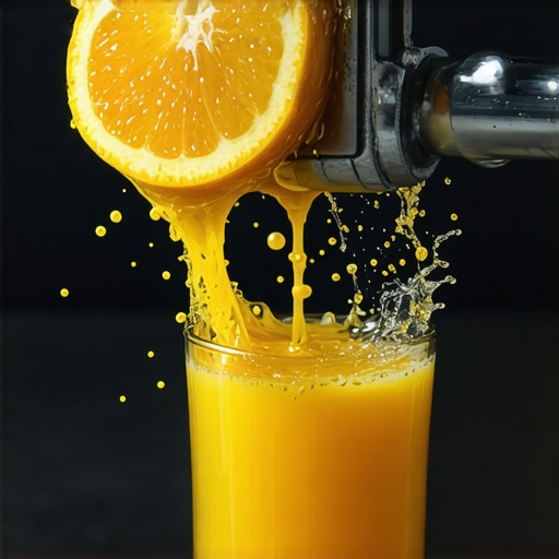 Detaljan prikaz ručne metalne prese za pravljenje domaćeg soka od pomorandže