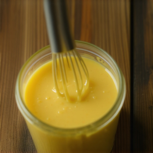 Domaći majonez koji se muti ručno metlicom u staklenoj tegli