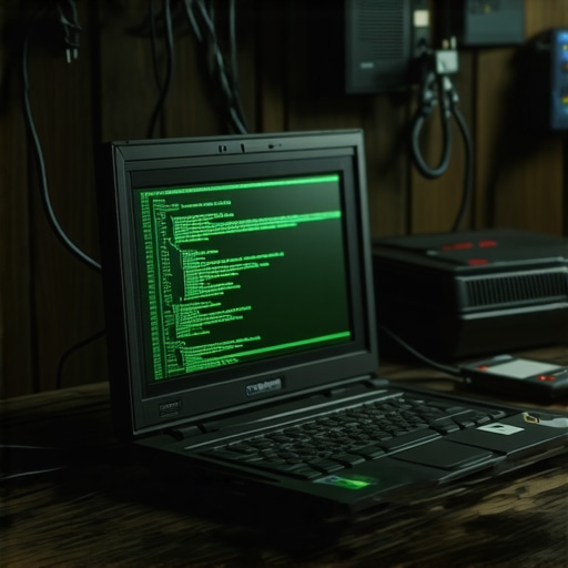 Stari laptop pretvoren u server na drvenom stolu