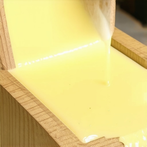 Domaći sapun od maslinovog ulja u procesu izlivanja u kalup