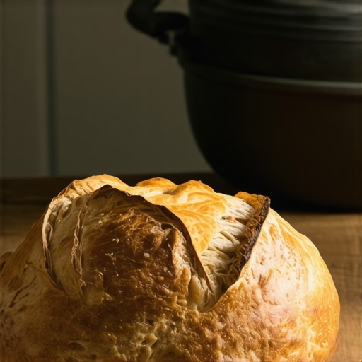 Domaći zanatski hleb sa hrskavom koricom na drvenom stolu