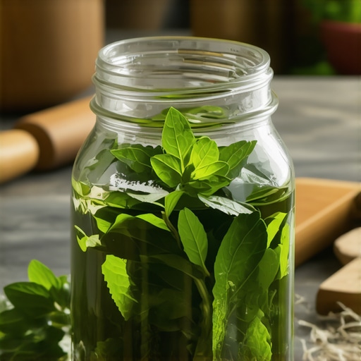 Listovi sveže nane u staklenoj posudi za pripremu domaćeg soka