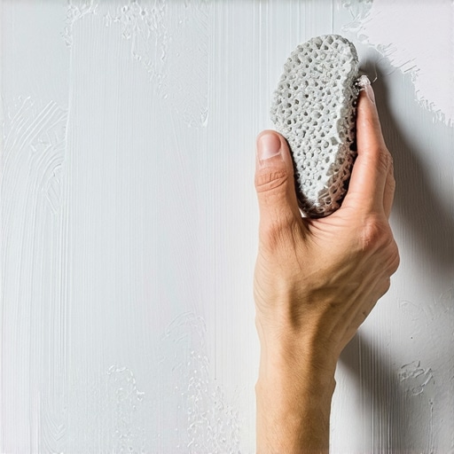 Ruka nanosi boju prirodnim sunđerom na zid radi postizanja teksture