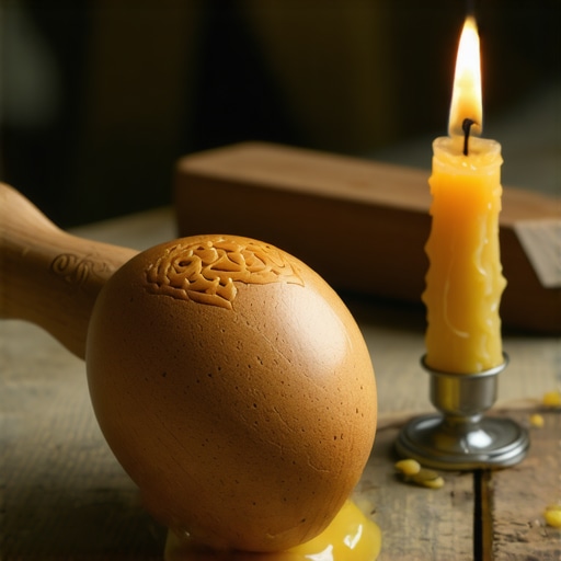 Alat za ukrašavanje uskršnjih jaja pčelinjim voskom na drvenom stolu