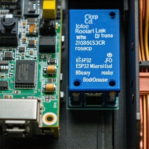 Elektronske komponente ESP32 i relej u garažnom tajmeru
