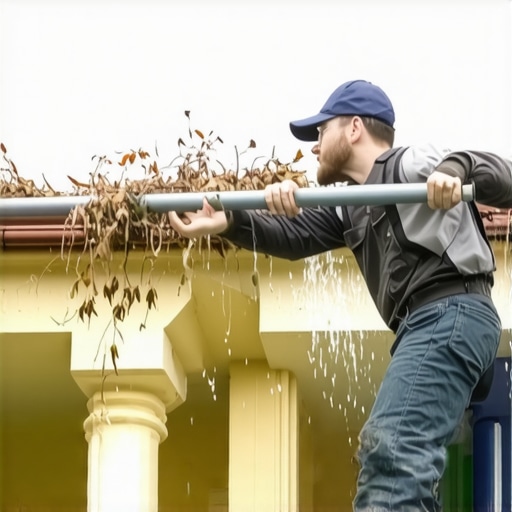 Čišćenje oluka PVC cijevima i usisivačem sa zemlje