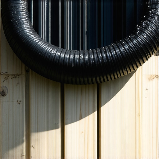 Spiralni solarni grejač za bazen napravljen od crnog okiten creva na drvenoj podlozi pod suncem