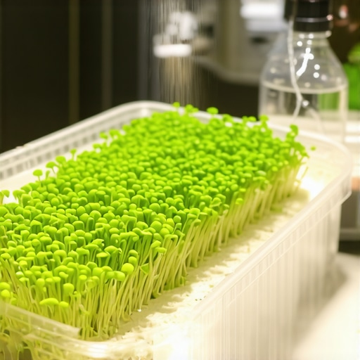 Mikrobilje koje raste u recikliranim plastičnim posudama pod LED svetlom u kućnim uslovima