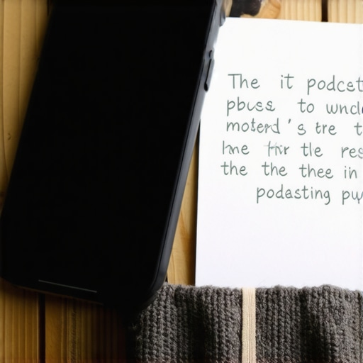 Smartphone with a sock as a pop filter for podcasting