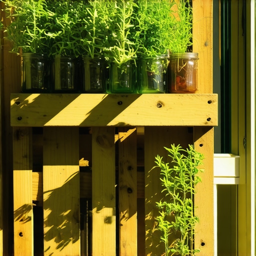 Vertikalna bašta od starih paleta na balkonu sa začinskim biljem