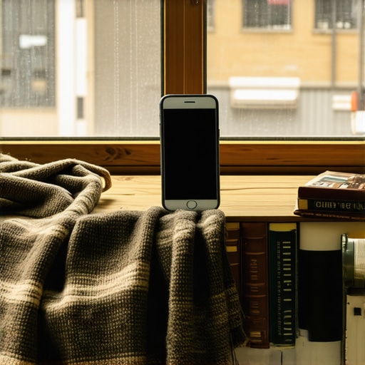 Telefon fiksiran knjigama i improvizovana rasveta sa papirom za pečenje na prozoru