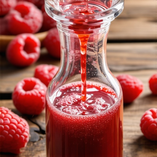 Domaći gusti sok od maline bez kuvanja u staklenoj flaši