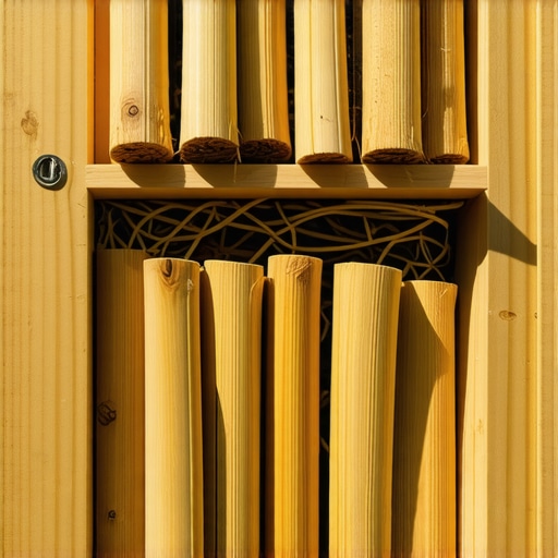 Konstrukcija hotela za insekte od prirodne trske Detaljan prikaz ručno rađenog hotela za insekte sa cevčicama trske