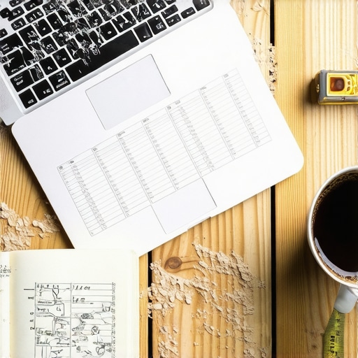 Planiranje biznisa u radionici Radni sto majstora sa laptopom i sveskom za poslovni plan