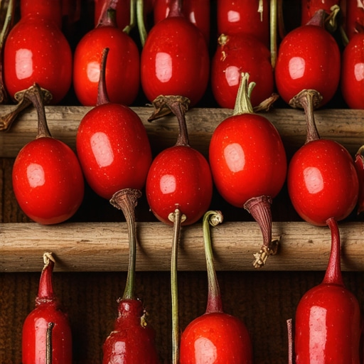 Sušenje šipurka na drvenom ramu sa mrežicom