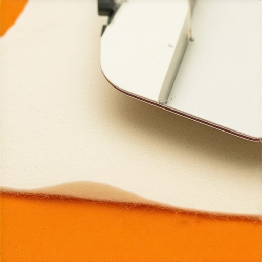 Krupni plan sečenja vunenog filca kružnim nožem za DIY dečiju knjigu.