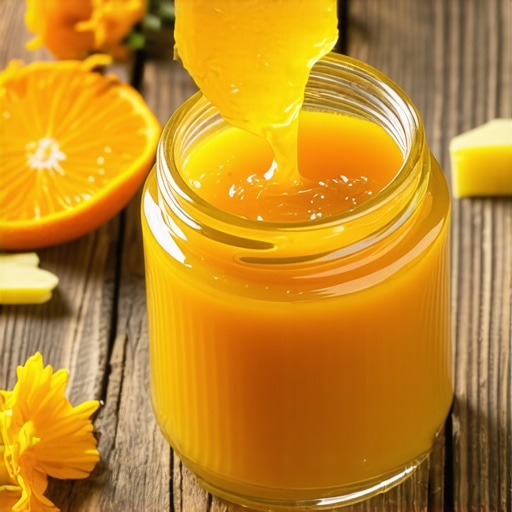 Domaći melem od nevena u staklenoj tegli na drvenom stolu.