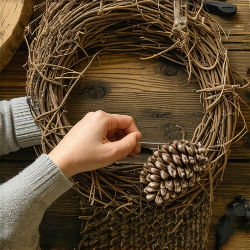 Ručno pravljenje venca od šišarki bez lepka korišćenjem žice i vrbovog pruća