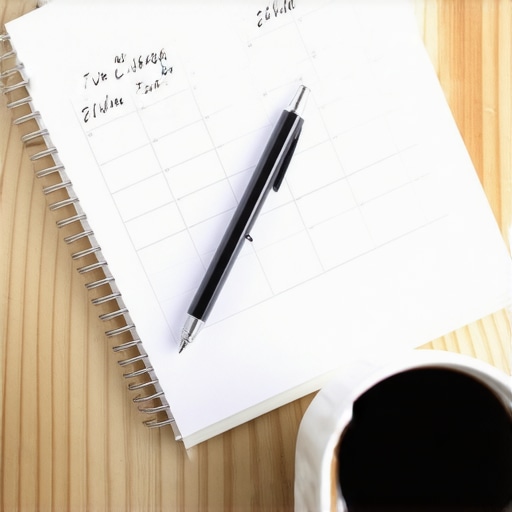 Time Blocking na papiru - Fokus i disciplina Ručno crtan raspored vremena na papiru sa olovkom na drvenom stolu